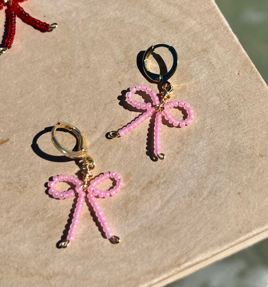 Pink Bow Earrings