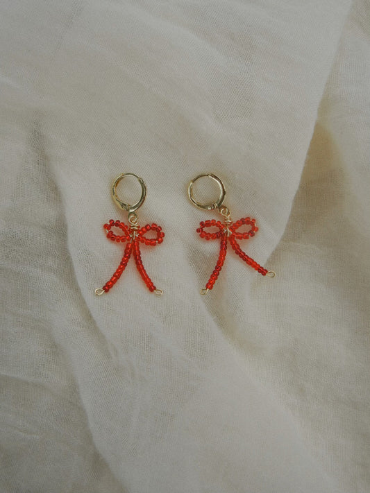 Red Bow Earrings